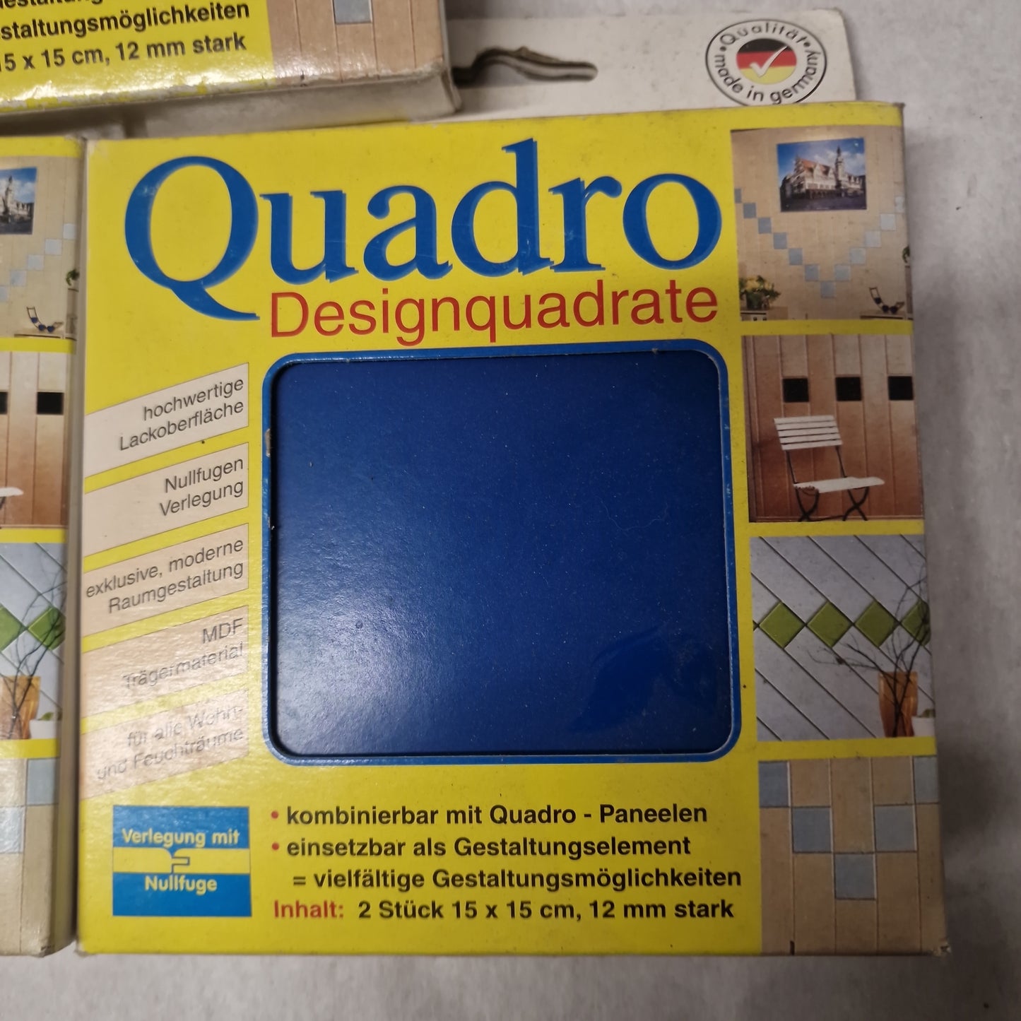 MDF Quadro Designquadrate 15x15cm, 12mm stark, für  Quadro Paneelen